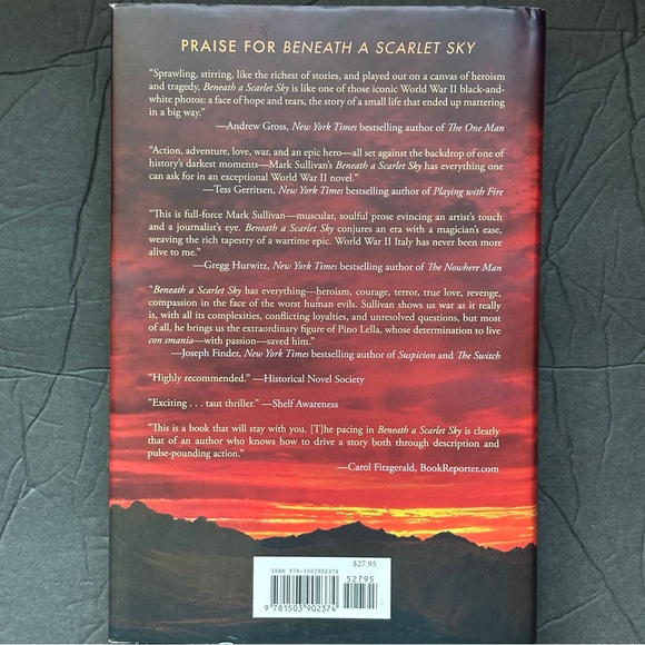 Beneath a Scarlet Sky by Mark Sullivan | Historical Fiction | Hardcover Book - Picture 2 of 8